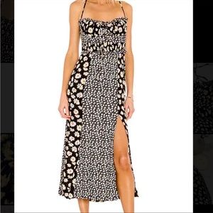 FREE PEOPLE - Tigerlily Floral Midi Dress in black